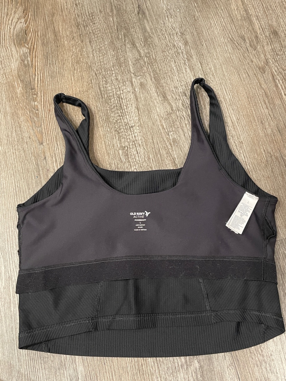 Old Navy Powersoft Active Black Ribbed Cropped Tank Top - Picture 5 of 6